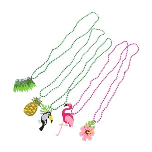 HEALSOPTHY 5 Stück Teiliges Hawaii Perlenschmuck Tropische Strandparty Halsketten mit Blumen und Tiermotiven Hautfreundlich Vielseitig für Sommer Events Luau Mottoparty Zubehör von HEALSOPTHY