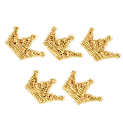 HEALSOPTHY 5 Stück Teiliges Kronen Patches Hautfreundlichem Material Dekorative Stoffaufnäher zum Nähen und Verzieren von Kleidung DIY Zubehör für Kreative Textilgestaltung als für Familie von HEALSOPTHY
