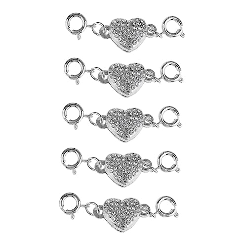 HEALSOPTHY 5 Stück Teiliges Set Herzförmiger Magnetverschluss für DIY Schmuck Silber für Armbänder und Stilvolle Schmuckaccessoires zur Reparatur und Dekoration HEALSOPTHY 5 Stück Teiliges Set Herzförmiger Magnetverschluss für DIY Schmuck Silber für Armbänder und Stilvolle Schmuckaccessoires zur Reparatur und Dekoration von HEALSOPTHY