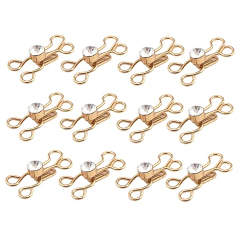 HEALSOPTHY 50 Paare Metall Haken Schnallen Versteckter Kragenverschluss Nähen Haken Ösen Annähen Modischer Kragenverschluss Goldfarben für Kleidung Korsett DIY Zubehör von HEALSOPTHY