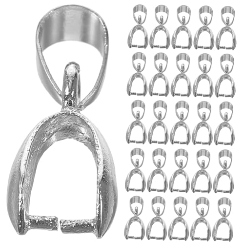 HEALSOPTHY 50 Stück Bail Clasp für Anhänger Quetschverschluss Schmuckverbindung für DIY Schmuckherstellung Robust und Einfach zu Verwenden von HEALSOPTHY