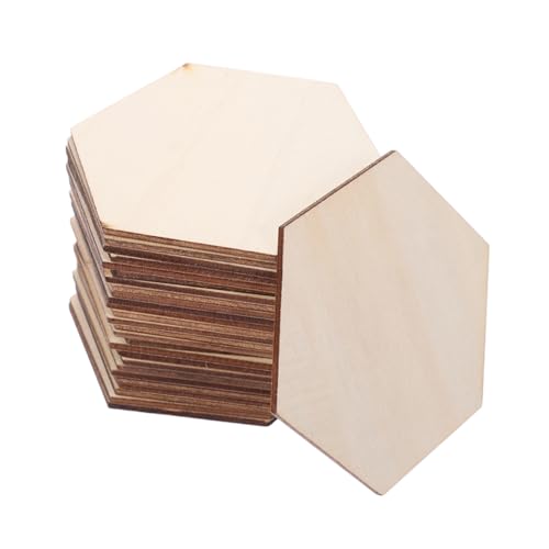 HEALSOPTHY 50 Stück Blanko Holz Sechsecke für Diy Bastelprojekte Unbehandelte Holzstücke Natürlicher Form für Heimdekoration und Gestaltung HEALSOPTHY 50 Stück Blanko Holz Sechsecke für Diy Bastelprojekte Unbehandelte Holzstücke Natürlicher Form für Heimdekoration und Gestaltung von HEALSOPTHY