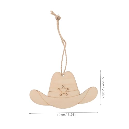 HEALSOPTHY 50 Stück Cowboy Hut Holzanhänger Unlackiert zum Bemalen Naturholz Dekoration für DIY Western Party Bastelprojekte Weihnachtsanhänger Langlebige Holzornamente von HEALSOPTHY
