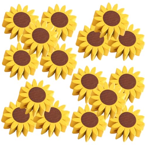 HEALSOPTHY 50 Stück Diy Holzperlen Sonnenblumenförmige Holzperlen für Bastelarbeiten und Schmuckherstellung für Armbänder und Projekte von HEALSOPTHY