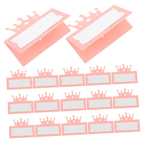 HEALSOPTHY 50 Stück Hochzeit und Platzkarten mit Krone Design Zeltkarten aus Perlpapier für Tischdekoration und Namensschilder Personalisierbar für Feiern von HEALSOPTHY