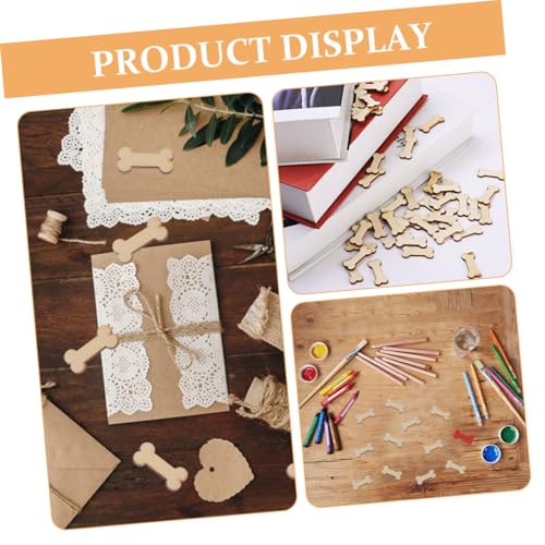 HEALSOPTHY 50 Stück Holz Hundeknochen Ornamente Robustem Holz zum Bemalen und Basteln DIY Holzfiguren für Heimdekoration und Schmuckherstellung von HEALSOPTHY