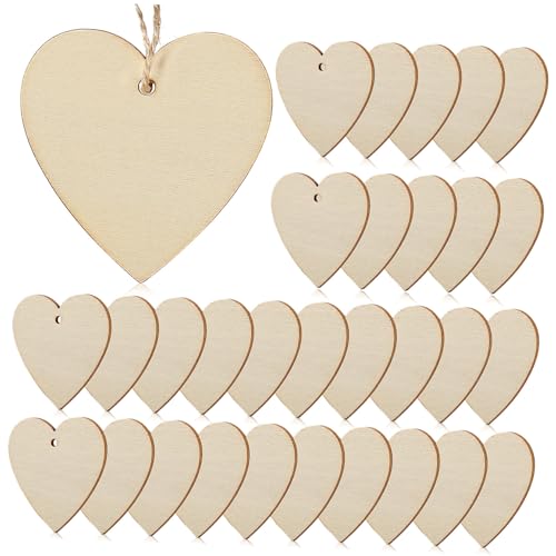 HEALSOPTHY 50 Stück Holzherzen Juteband Naturbelassene Holzscheiben zum Bemalen Hängen und Basteln DIY Dekoherzen für Hochzeit Fenster Weihnachtsbaum und Geschenkanhänger HEALSOPTHY 50 Stück Holzherzen Juteband Naturbelassene Holzscheiben zum Bemalen Hängen und Basteln DIY Dekoherzen für Hochzeit Fenster Weihnachtsbaum und Geschenkanhänger von HEALSOPTHY