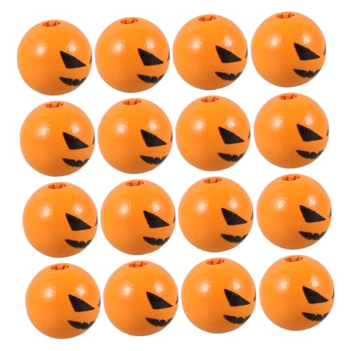 HEALSOPTHY 50 Stück Holzperlen Dekoration Totenkopf Sprühlackiert Ovale Perlen Braun Klobiges Zubehör Ornament Bunte Herbstperlen Basteln Lange Halloween Abstandsperlen Zubehör von HEALSOPTHY