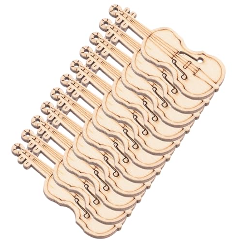 HEALSOPTHY 50 Stück Holzrohlinge Violin Formen zum Bemalen Glatte Oberfläche Langlebig und Sicher Kreative DIY Anhänger für Basteln Dekorative Holzdeko für Handwerk Projekte von HEALSOPTHY