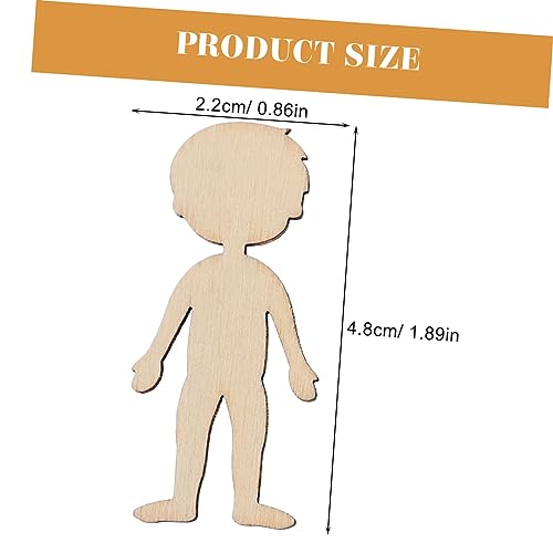 HEALSOPTHY 50 Stück Jungen und Mädchen Holzfiguren zum Bemalen Robuste DIY Holzchips für Naturbelassene Holzscheiben für Basteln und Handwerk Sichere Holzstücke für Kindergartenprojekte von HEALSOPTHY