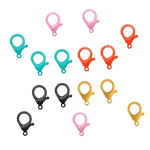 HEALSOPTHY 50 Stück Karabinerverschluss aus Kunststoff kunstoffclips bastelbedarf schlüsselkette lobster clasp Klaue Schmuck Karabinerverschluss Schmuckschnalle Kunststoffverschluss Plastik von HEALSOPTHY