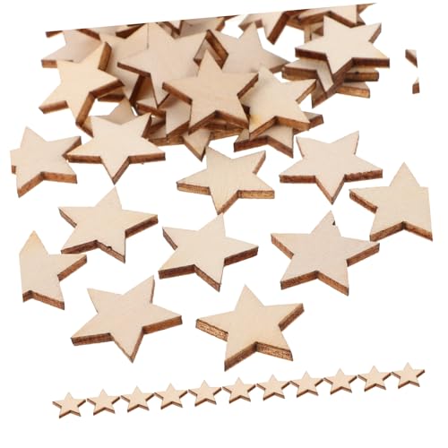 HEALSOPTHY 50 Stück Kleine Holzsterne zum Basteln Unbehandelte Stern holzscheiben für DIY Dekoration Bemalbare Holzsterne Deko für Weihnachten und Kreative Handwerksprojekte von HEALSOPTHY