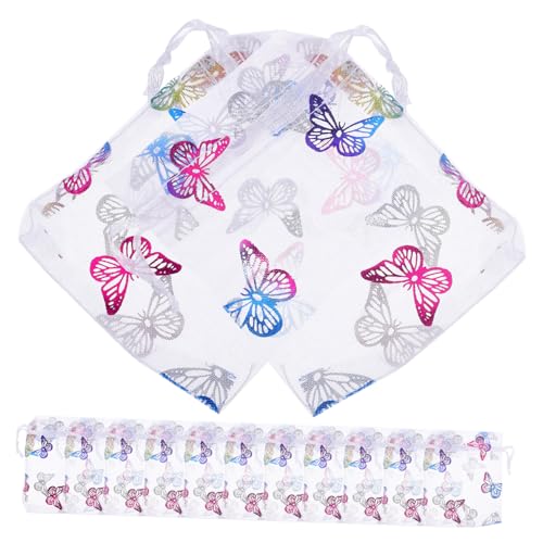 HEALSOPTHY 50 Stück Kleine Organza Geschenkbeutel mit Goldfarbenem Schmetterlingsdruck Transparente Mesh Beutel für Hochzeit Party Schmuckverpackung und Süßigkeiten Geschenkverpackung HEALSOPTHY 50 Stück Kleine Organza Geschenkbeutel mit Goldfarbenem Schmetterlingsdruck Transparente Mesh Beutel für Hochzeit Party Schmuckverpackung und Süßigkeiten Geschenkverpackung von HEALSOPTHY