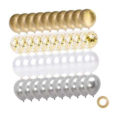 HEALSOPTHY 50 Stück Konfettiballons Aus Latex Bausatz Hallo Partydekorationen Luftballons Für Geburtstagsfeier Gänseblümchen Luftballons-set Gerade Verheiratete Luftballons Abschlussball von HEALSOPTHY