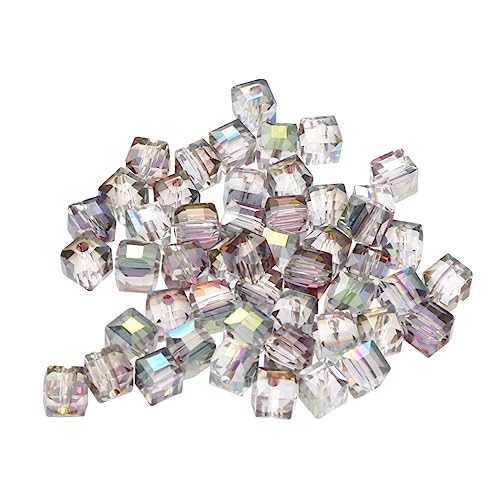 HEALSOPTHY 50 Stück Kristallperlen Bunte Quadratische Muster Schmuckzubehör für DIY Halskette Armband Anhänger Rosa Rot Grün Hochwertige Glatte und Polierte Materialien für Kreative von HEALSOPTHY