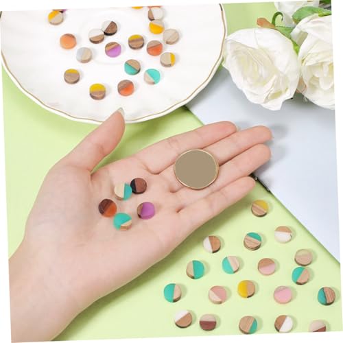 HEALSOPTHY 50 Stück Resin und Holz Cabochons Schmuckanhänger Bastelmaterialien für Ohrringe Halsketten DIY Schmuckherstellung Bunte Geometrische Charms für Kreative Projekte von HEALSOPTHY