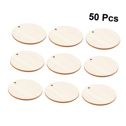 HEALSOPTHY 50 Stück Runde Holzscheiben mit Loch für Bastelprojekte DIY Deko Etikettenherstellung Hochzeiten und Feste für Scrapbooking HEALSOPTHY 50 Stück Runde Holzscheiben mit Loch für Bastelprojekte DIY Deko Etikettenherstellung Hochzeiten und Feste für Scrapbooking von HEALSOPTHY