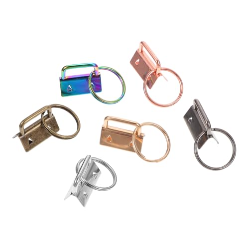 HEALSOPTHY 50 Stück Teiliges Schlüsselanhänger Tail Clips aus Metall in Farben Robuste Webbing klemmverschlüsse für Schlüsselbänder Armbänder DIY Bastelbedarf Einfach mit Zange zu Montieren von HEALSOPTHY