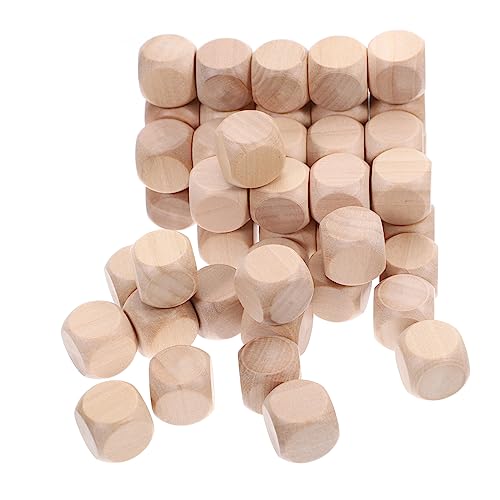 HEALSOPTHY 50 Stück Unfertige Holz Würfel Seitige Holzwürfel zum Basteln für DIY Projekte und Kreative Aktivitäten von HEALSOPTHY
