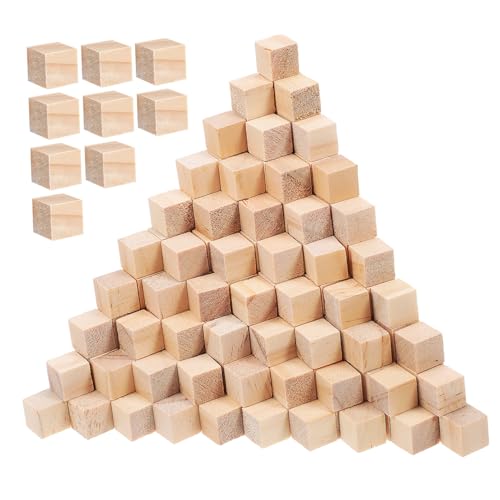 HEALSOPTHY 500 Stk. Holzklötzchen aus Naturbelassenem Kiefernholz Unbehandelte Holzblöcke zum Basteln Glatte Oberfläche Vielseitig für DIY Dekoration und Puzzles Geeignet von HEALSOPTHY