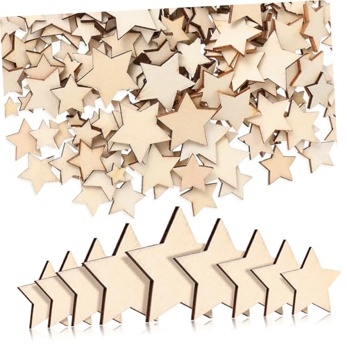 HEALSOPTHY 500 Stück Holzsterne Blanko Bastelsterne aus Holz für DIY Dekoration Tischdeko Wohnzimmer Vielseitige Holzsterne für Handwerk Weihnachts und Festdekoration von HEALSOPTHY