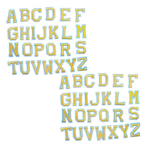 HEALSOPTHY 52 Stück Teiliges Bügelbuchstaben Alphabet Patches Bestickte Aufnäher zum Aufbügeln für Jeans Jacken Hüte Taschen DIY Kleidung Reparatur Flicken Dekoration von HEALSOPTHY