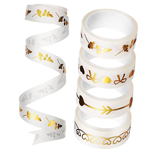 HEALSOPTHY 5Rollen Dekoratives Washi Tape Folie Klebeband für Scrapbooking DIY Kunsthandwerk Geschenkverpackung und Journaling Vielseitige Abdeckband Kreationen von HEALSOPTHY