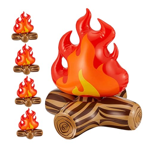 HEALSOPTHY 5stücke Aufblasbares Feuer Modell Künstliche Feuerflammen Für Camping-party-dekoration Sicher Ohne Echtes Feuer Tragbar Für Drinnen Und Draußen Leicht Aufzubauen von HEALSOPTHY