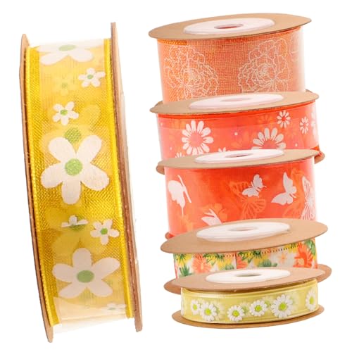 HEALSOPTHY 6 Rollen Beidseitig Bedrucktes Polyester Satinband mit Blumenmuster Verschleißfestes Bastelband für DIY Haarschmuck Geschenkverpackung Festdekoration HEALSOPTHY 6 Rollen Beidseitig Bedrucktes Polyester Satinband mit Blumenmuster Verschleißfestes Bastelband für DIY Haarschmuck Geschenkverpackung Festdekoration von HEALSOPTHY