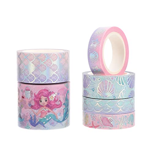 HEALSOPTHY 6 Rollen Washi Tape Dekoratives Papier Klebeband mit Glitzer und Aquarell Selbstklebend Wiederablösbar für Scrapbooking DIY Kunsthandwerk Planer und Journaling HEALSOPTHY 6 Rollen Washi Tape Dekoratives Papier Klebeband mit Glitzer und Aquarell Selbstklebend Wiederablösbar für Scrapbooking DIY Kunsthandwerk Planer und Journaling von HEALSOPTHY