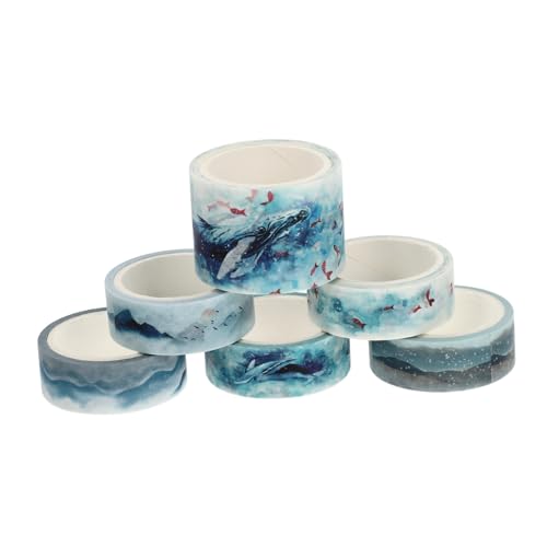 HEALSOPTHY 6 Rollen Washi Tape Handgefertigte DIY Klebebänder für Scrapbooking Tagebuch Dekoration Kreative Bastelaufkleber Vintage Stil von HEALSOPTHY