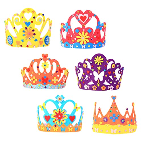 HEALSOPTHY 6 Sätze Geburtstagskrone Diy Teiliges Bastelmaterial für Kreative Partyhüte und Kindergeburtstag und Fotografie von HEALSOPTHY