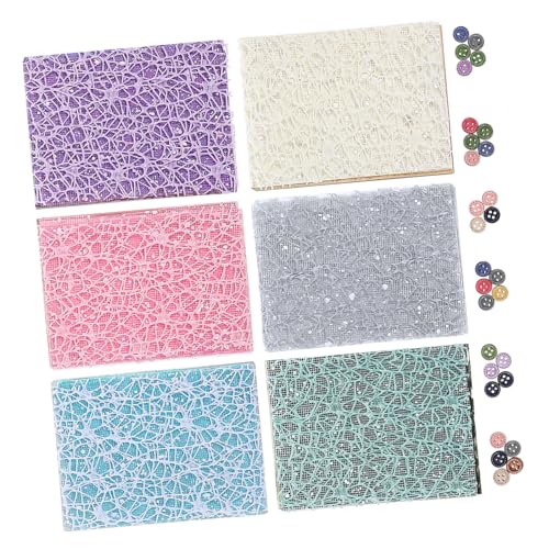 HEALSOPTHY 6 Sätze Strukturiertes Scrapbook Papier mit Spitzenmuster Glatte Oberfläche zum Schreiben Vielseitig Einsetzbar für Journals Planer Bastelprojekte und Kreative DIY Dekorationen von HEALSOPTHY