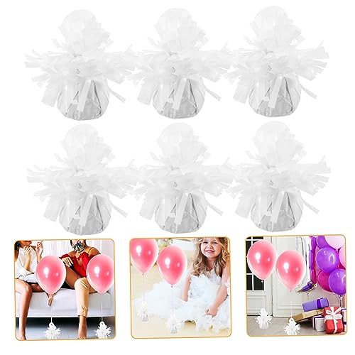 HEALSOPTHY 6 Stück Ballongewicht für Hochzeiten und Partys Weiße Beschwerer für Heliumballons für Geburtstagsfeiern Babypartys und Besondere Anlässe von HEALSOPTHY