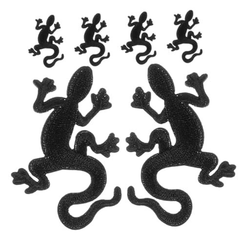 HEALSOPTHY 6 Stück Gecko Aufnäher zum Aufnähen Gestickte Reptil Patches für Kleidung Jeans Rucksack DIY Vielseitig Austauschbar Strapazierfähig Langlebig von HEALSOPTHY