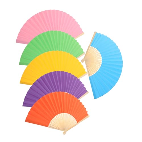 HEALSOPTHY 6 Stück Handfächer Aus Papier – Bunte, Leere Japanische Faltfächer, Bastelbedarf Für Kinder Im Vorschulalter, Tanzen, Geburtstagsparty- HEALSOPTHY 6 Stück Handfächer Aus Papier – Bunte, Leere Japanische Faltfächer, Bastelbedarf Für Kinder Im Vorschulalter, Tanzen, Geburtstagsparty- von HEALSOPTHY
