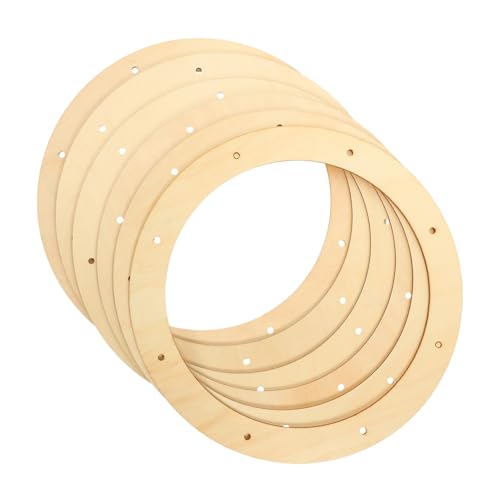 HEALSOPTHY 6 Stück Holzkranz Unbehandeltem Holz für DIY Blumenkränze Vielseitige Bastelmaterialien für Verschiedene Anlässe und Einfach zu Verwenden von HEALSOPTHY