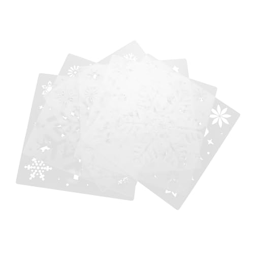 HEALSOPTHY 6 Stück Malvorlage Kind Schneeflocken-Handwerk Malerei malen Dekorate Vorlagen Schneeflocken-Sprühform Weihnachtsschablone Weihnachtsschneeflocke, die Schablonen herstellt pp Weiß von HEALSOPTHY