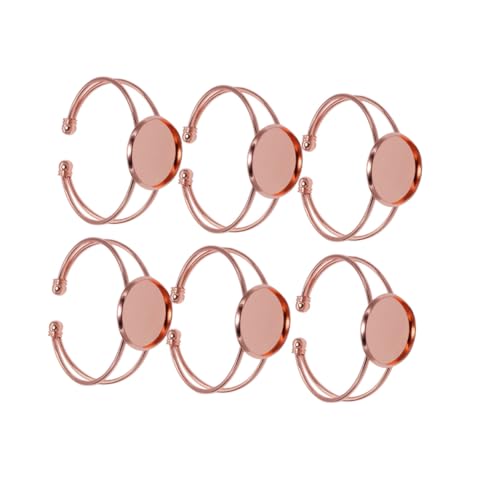 HEALSOPTHY 6 Stück Runde Kupfer Y Förmige Einstellbare DIY Armbandgrundlagen in Roségold Langlebig Rostfrei für Schmuckherstellung Glasanhänger Kompatibel Vielseitig für Perlen und Ketten von HEALSOPTHY