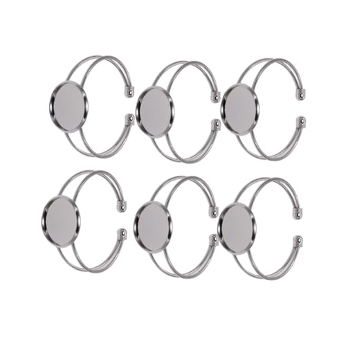 HEALSOPTHY 6 Stück Rundes Kupfer Y Form Armband Rohlinge Verstellbare Lünetten Schmuckverbinder DIY Basteln für Anhänger Glasketten von HEALSOPTHY