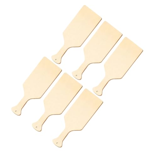 HEALSOPTHY 6 Stück Schneidebrett mit Holzgriff holzbrett bastelholzplatte unfertige Holzpaddel kleines Holzpaddel unfertiges Holzpaddel Handpaddel Holzpaddel für das Handwerk Buchsbaum Beige von HEALSOPTHY