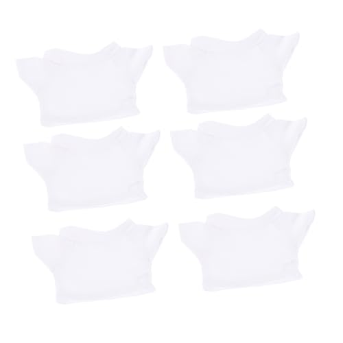 HEALSOPTHY 6 Stück Teiliges Bären T Shirt Puppenkleidung aus Weichem Baumwollstoff Klein Bequem Anzuziehen Langlebig und Farbecht Geeignet für Puppen und Kuscheltiere Dekoratives Kostüm für von HEALSOPTHY