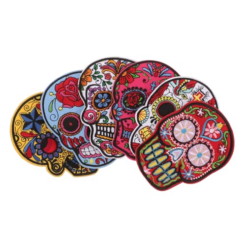 HEALSOPTHY 6 Stück Teiliges Bestickte Totenkopf Aufnäher zum Aufbügeln Langlebige Polyester Patches für Jacken Jeans Taschen Modische Halloween Applikationen für Erwachsene HEALSOPTHY 6 Stück Teiliges Bestickte Totenkopf Aufnäher zum Aufbügeln Langlebige Polyester Patches für Jacken Jeans Taschen Modische Halloween Applikationen für Erwachsene von HEALSOPTHY