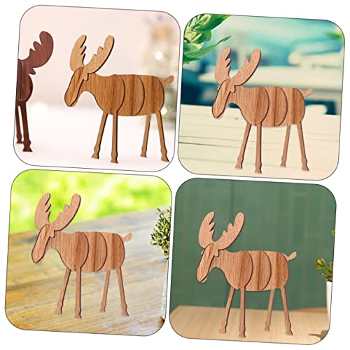 HEALSOPTHY 6 Stück Teiliges Holz DIY Elch Bastelset Weihnachtsdekoration zum Selberbauen Nachhaltiger Xmas Desktop Schmuck Sicher und Kreativ für Zuhause und Büro von HEALSOPTHY
