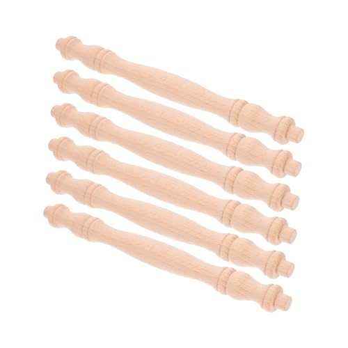 HEALSOPTHY 6 Stück Teiliges Holzbaluster aus Massivholz Unvollendete Dekorative Spindeln für Möbel und DIY Holzhandwerk Kompakte Vielseitig Einsetzbar für Tischbeine und Möbelverzierungen von HEALSOPTHY
