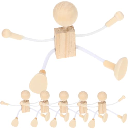 HEALSOPTHY 6 Stück Teiliges Holzfiguren zum Bemalen Verstellbare Holzpuppen aus Naturbelassenem Holz DIY Bastelset für Dekoration Langlebig und Vielseitig für Kreative Handwerksprojekte HEALSOPTHY 6 Stück Teiliges Holzfiguren zum Bemalen Verstellbare Holzpuppen aus Naturbelassenem Holz DIY Bastelset für Dekoration Langlebig und Vielseitig für Kreative Handwerksprojekte von HEALSOPTHY
