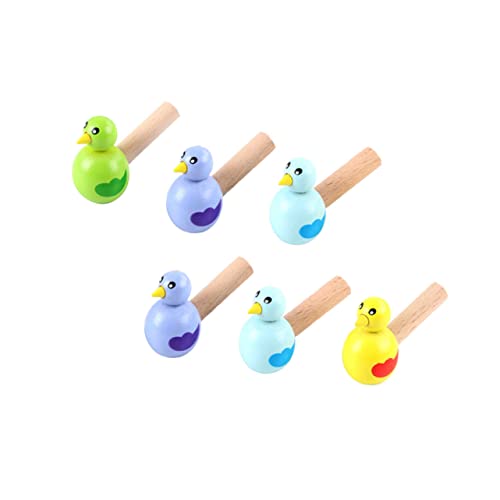 HEALSOPTHY 6 Stück Teiliges Holzpfeifen mit Tierdesign Kreative Kinderpfeifen Langlebiges Vogelspielzeug Bunte Musikinstrumente für Musikförderung und Freizeitspaß Zufällige Zufällige Farbe von HEALSOPTHY