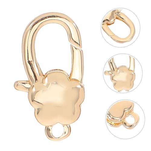 HEALSOPTHY 6 Stück Teiliges Karabinerverschlüsse aus Kupfer mit Blumenmotiv Goldfarbene Schmuckverbinder für DIY Armband Halskette Schlüsselanhänger Robust und Langlebig Einfach zu Bedienen von HEALSOPTHY