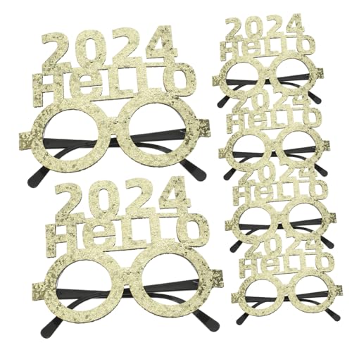 HEALSOPTHY 6 Stück Teiliges Neujahrs-partybrillen Leichtes Komfortables Party Accessoire für Foto Requisiten Festliche Brillen für Silvester Feier und Lustige Dekoration von HEALSOPTHY