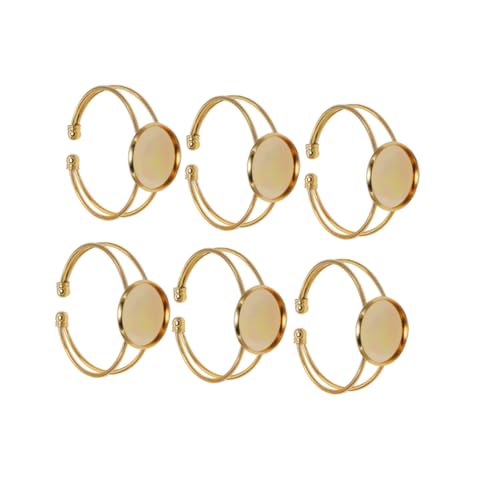 HEALSOPTHY 6 Stück Teiliges Rundes Kupfer Y Förmiges Armbandtablett DIY Schmuckbasis Verstellbar Langlebig für Handgelenkketten und Basteln von HEALSOPTHY